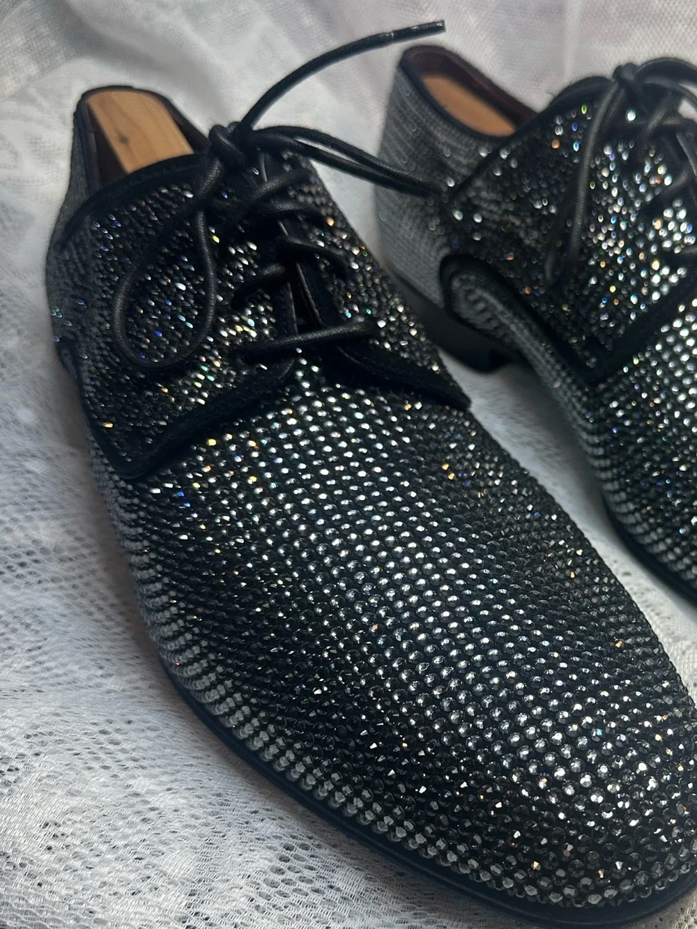 Dolce & Gabbana shoes loafers Rhinestones Derby satin footbed 9 Nice $2630